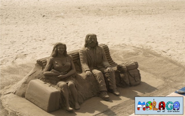 Arte con la arena de la playa en Marbella
