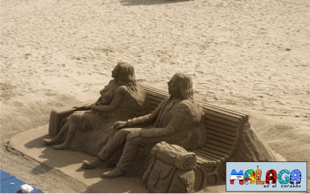 Arte con la arena de la playa en Marbella