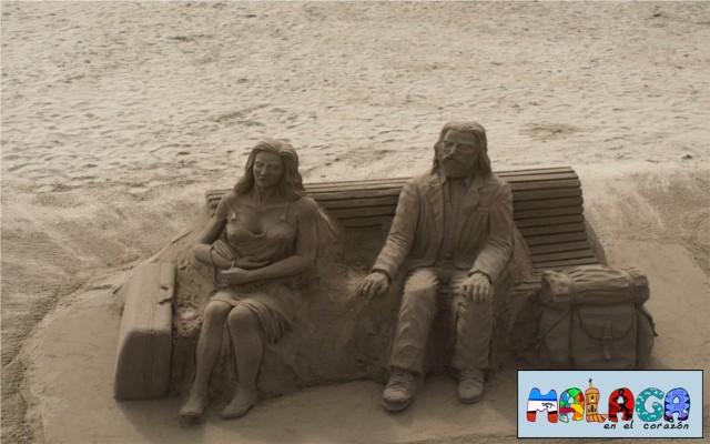 Arte con la arena de la playa en Marbella